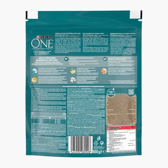 Hrană uscată pentru pisici adulte, 800g, One cu somon și cereale integrale