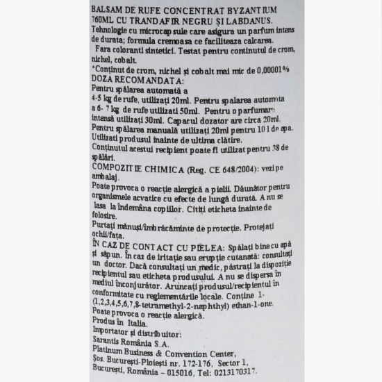 Balsam de rufe Byzantium, 38 spălări, 0.76l