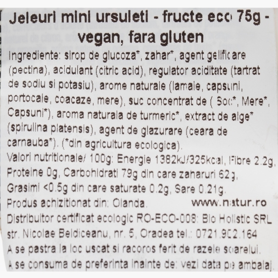 Jeleuri eco ursuleți cu fructe 75g