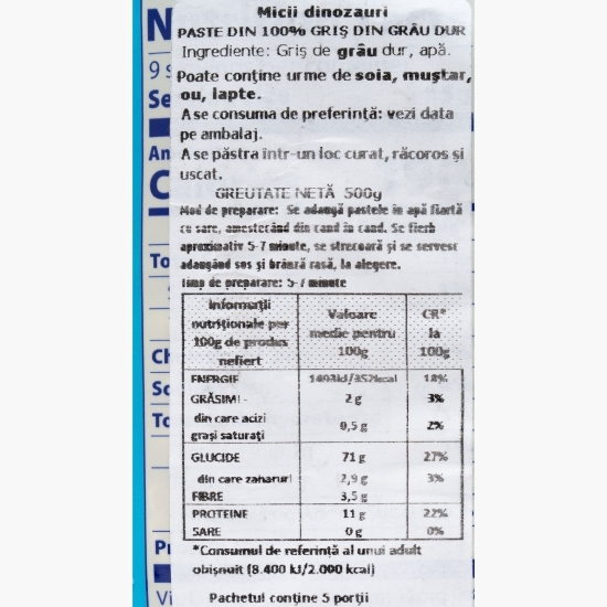 Paste pentru copii Micii dinozauri 500g