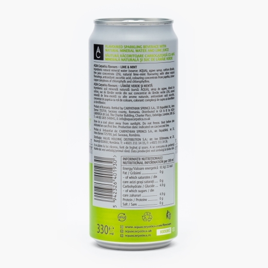 Apă minerală cu aromă de lămâie verde și mentă, flavours 0.33l