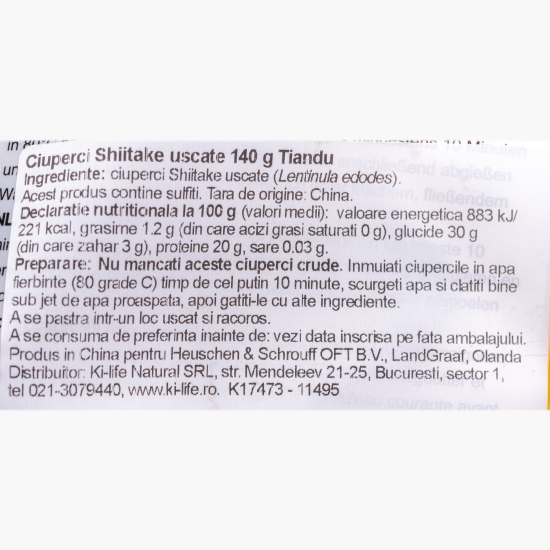 Ciuperci Shiitake uscate 140g