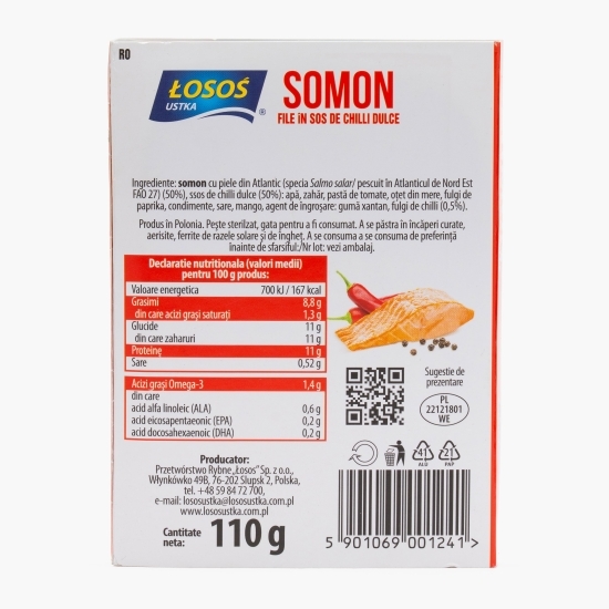 Somon file în sos de chili dulce 110g