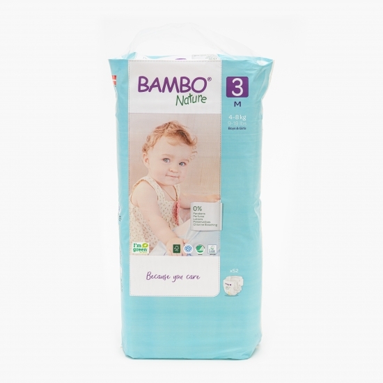 Scutece eco 0% clor mărimea 3, 4-8kg, 52 buc