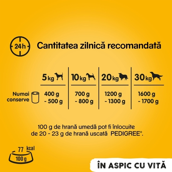 Hrană umedă completă pentru câini adulți, 1200g, cu vită în aspic 