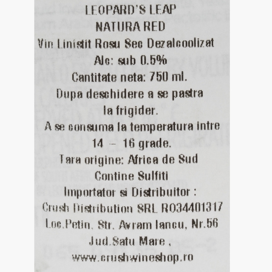Vin roșu fără alcool Natura Classic Red, 0.75l