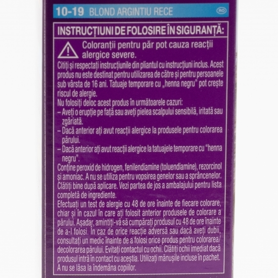 Vopsea de păr permanentă Intensive Color Cream, 10-19 blond argintiu rece, 110ml
