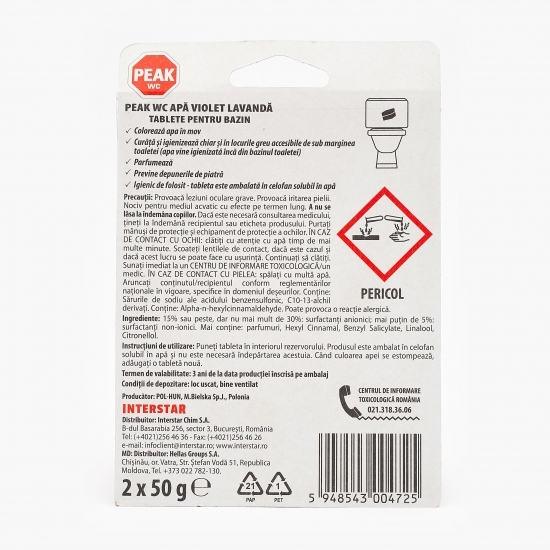 Tablete WC „apă violet” lavandă 2x50g