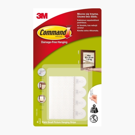 Sistem tip arici susținere tablouri Command, mici, max 1.8 kg, 4 perechi