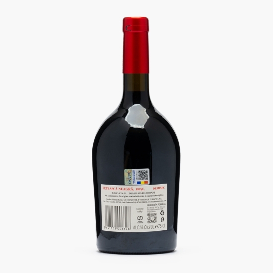 Vin roșu demisec Fetească Neagră, 14%, 0.75l