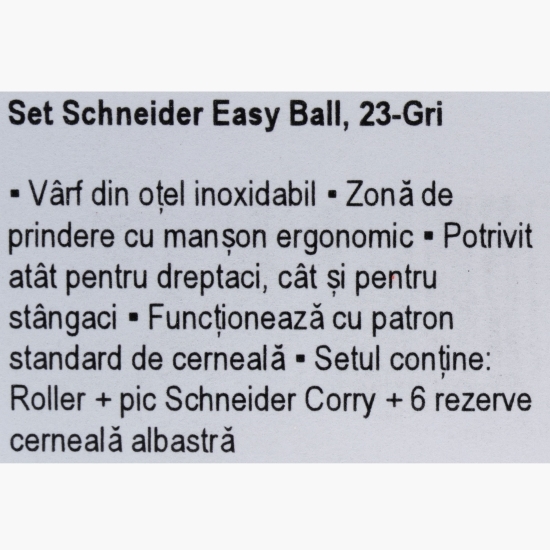 Set roller gri Easy Ball și pic cu cariocă/corector + 6 rezerve cerneală