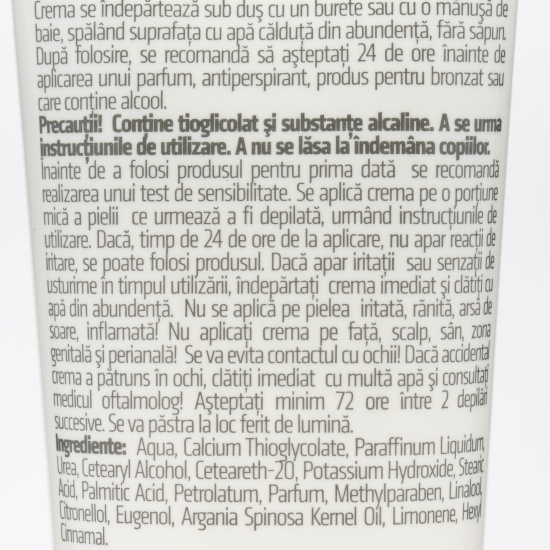 Cremă depilatoare rapidă cu ulei de argan 150ml