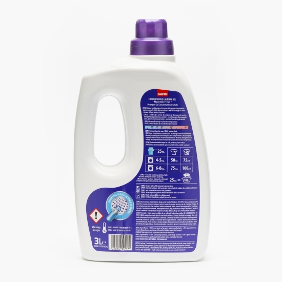 Detergent de rufe lichid gel concentrat Mountain Fresh, 60 spălări, 3l