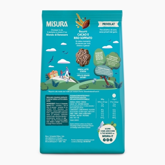 Biscuiți cu cacao și orez expandat, fără lapte și ouă 120g
