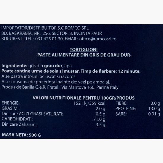 Paste Tortiglioni n.83, 500g