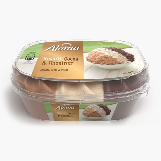 Înghețată ciocolată, alune de pădure și biscuiți, 900ml