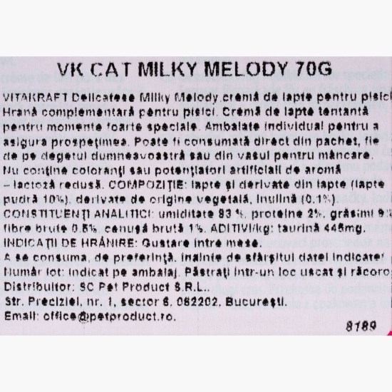 Recompense pentru pisici Milky Melody, 7x10g