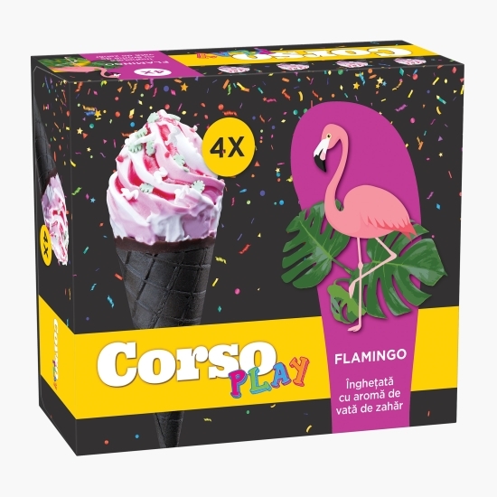 Înghețată Flamingo cu aromă de vată de zahăr 4x130ml (4x73g)