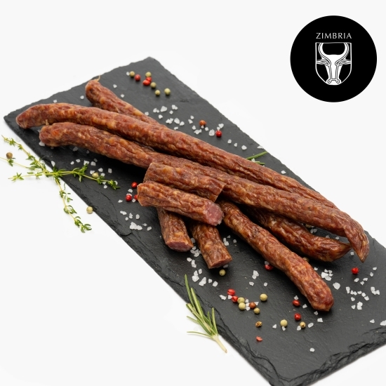Cârnați subțiri de porc Mangalița şi vită Angus 300g 