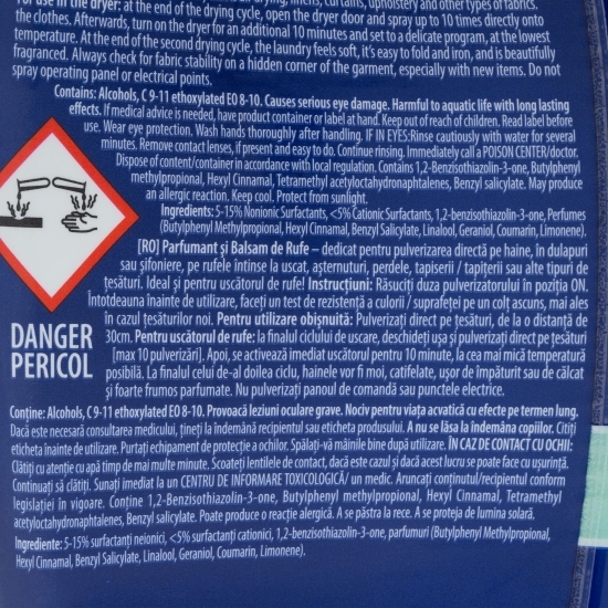 Balsam și parfum de rufe uscate Blue Blossom, 0.75l