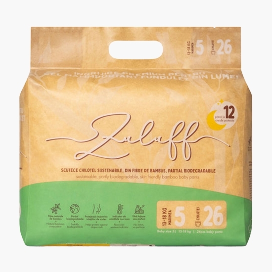 Scutece chiloțel din bambus mărimea 5, 13-18kg, 26 buc