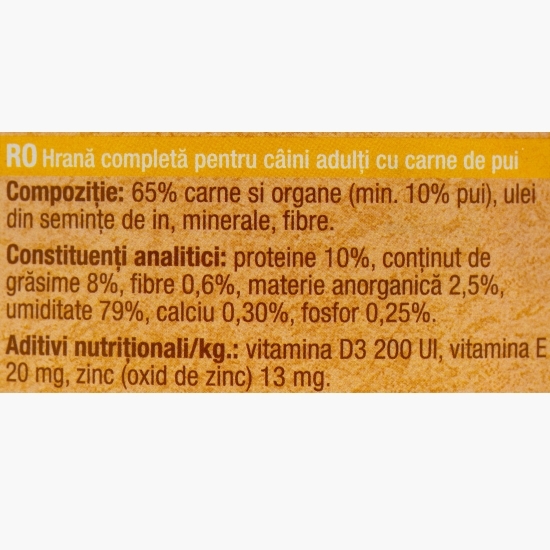 Hrană umedă pentru câini adulți, cu pui, 800g