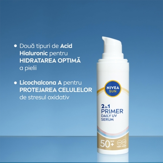 Primer Daily UV Serum 2 în 1, SPF 50, 30ml