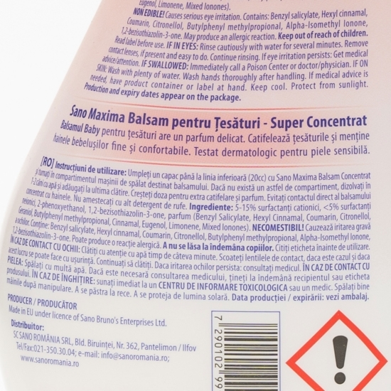 Balsam de rufe Baby ultra concentrat, 40 spălări, 1l