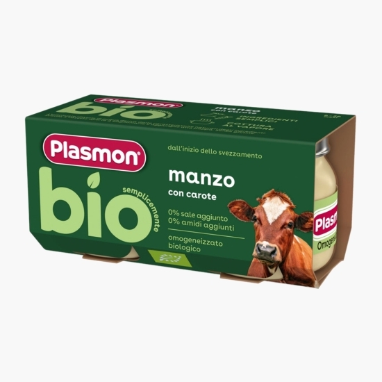 Piure eco de vită și morcovi 2x80g