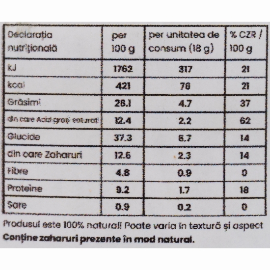 Biscuiți de ovăz cu miere, banane, caju și cacao, fără zahăr 120g