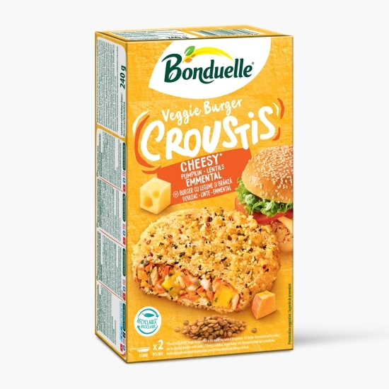 Burger cu dovleac, emmental și linte Cheesy Croustis, 2 buc, 240g