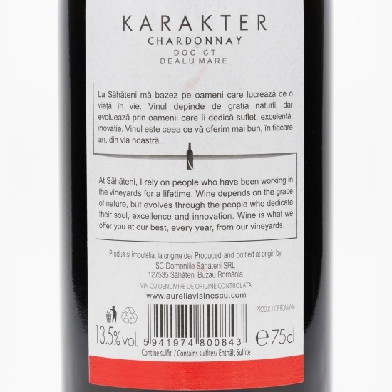 Vin alb sec Chardonnay, 13.5%, 0.75l