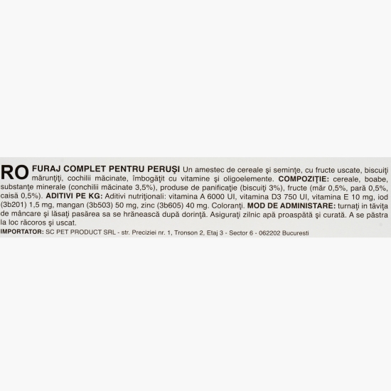 Hrană pentru peruși Grandmix 1kg
