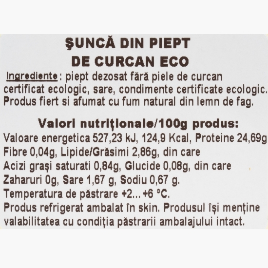 Șuncă din piept de curcan eco 80g