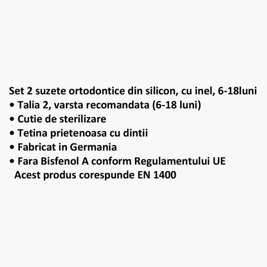 Suzete ortodontice multicolore cu inel, talia 2, 6-18 luni, 2 buc