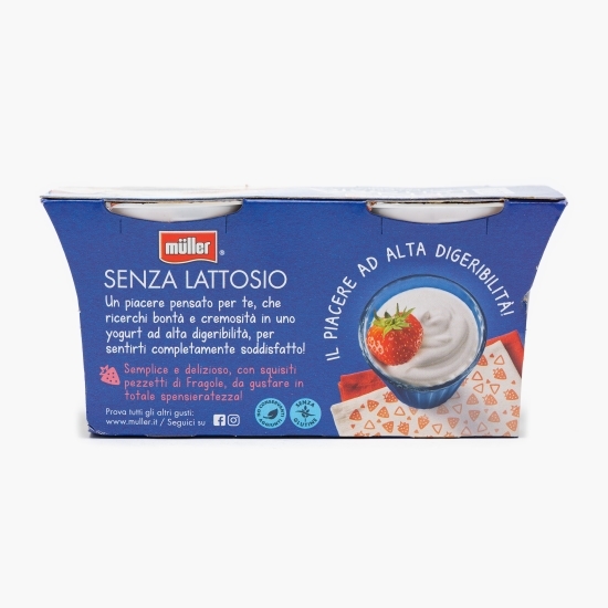 Iaurt fără lactoză, cu căpșuni, 2x125g
