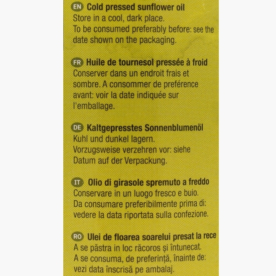 Ulei extravirgin de floarea-soarelui presat la rece 1l