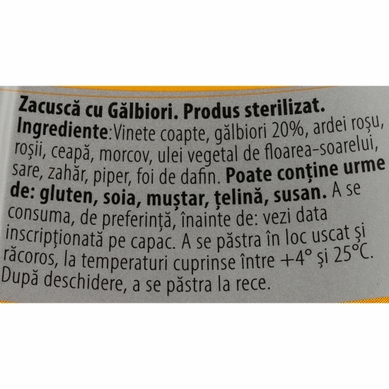Zacuscă cu gălbiori 290g