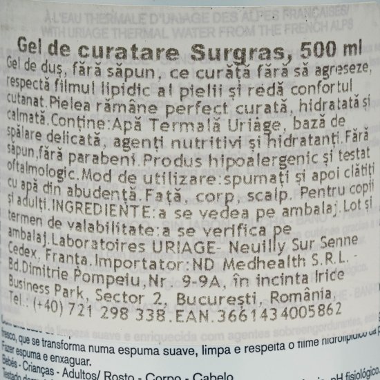 Gel spumant de curățare Surgras 0.5l