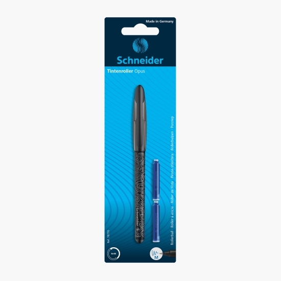 Roller Opus negru + 2 rezerve cerneală