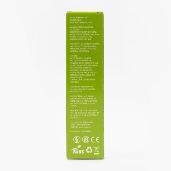 Țigară electronică Măr cu nicotină, 2mg/ml, 800 puffs