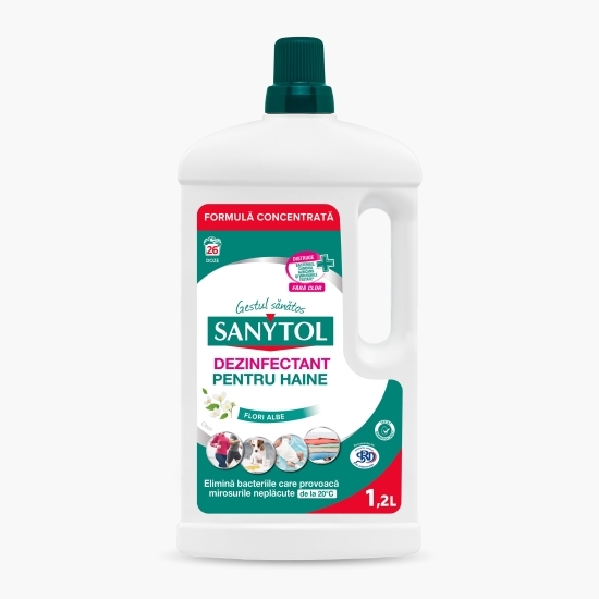 Dezinfectant pentru haine Flori albe, 26 spălări, 1.2l
