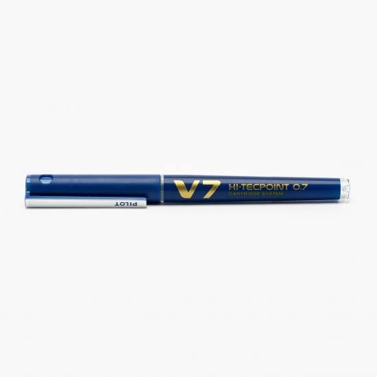 Roller reîncărcabil V5 Hi-Tecpoint, 0.7 mm, vârf mediu, albastru