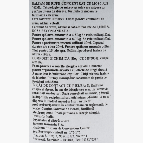 Balsam de rufe Mosc alb, 38 de spălari, 0.76l