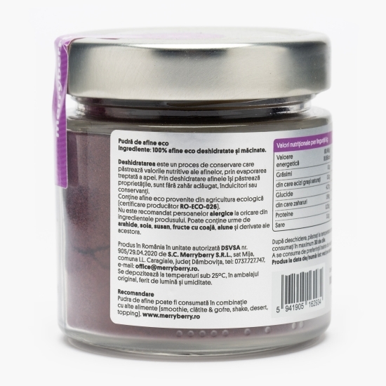 Pudră de afine eco, fără zahăr adăugat, 100g
