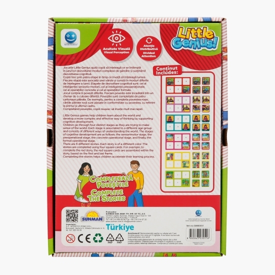 Joc de memorie Completează poveștile, roșu și verde, 3+ ani