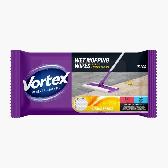 Lavete umede pentru mop Citrus Breeze, 15 buc