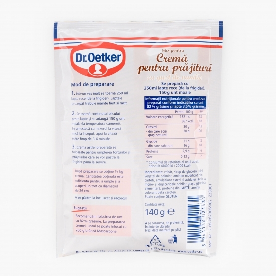 Mix pentru cremă pentru prăjituri cu gust de vanilie 140g
