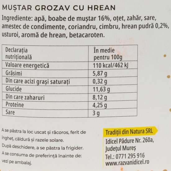 Muștar Grozav cu hrean 310g