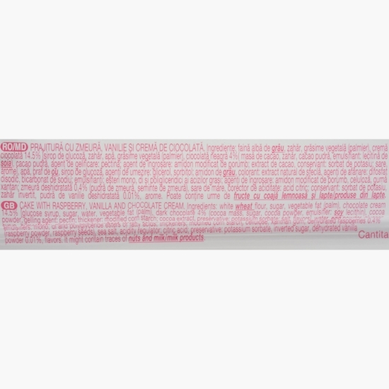 Prajitura casei cu zmeură și cremă de ciocolată 55g